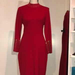Red Dress with studs